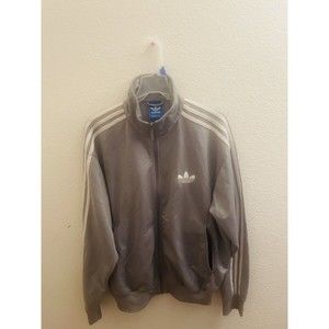 Vintage adidas Originals 3-Stripes Men's Track Top - Solid Grey, Size Large